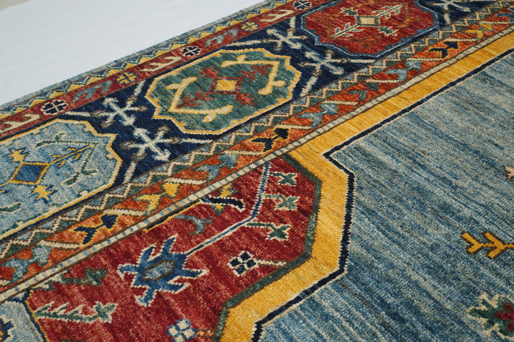 8x10 Blue Heriz Afghan Hand knotted Oriental Rug - Yildiz Rugs