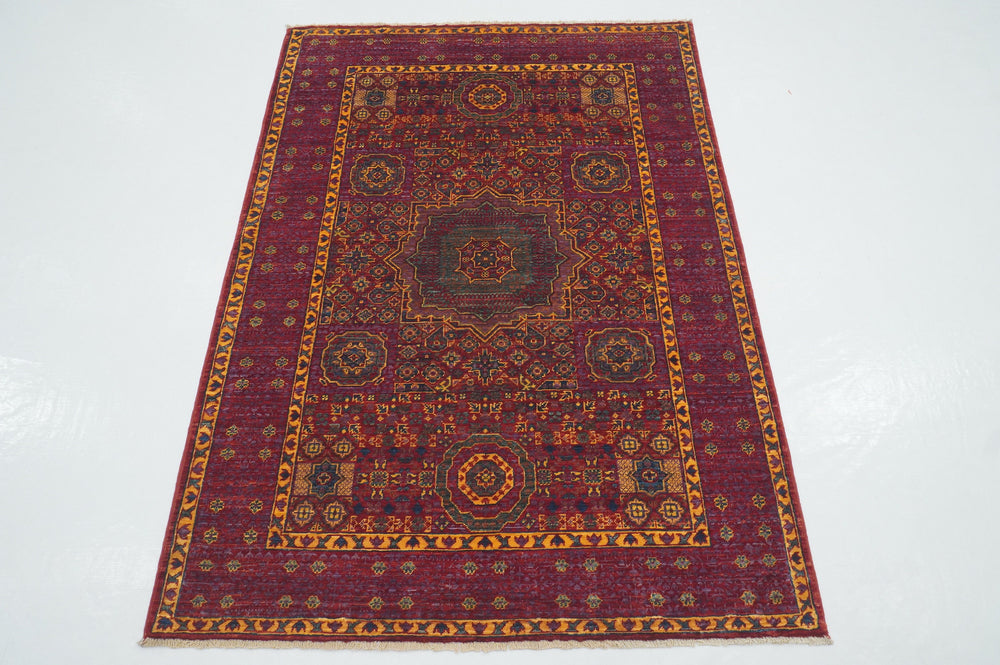 3x5 Pink Mamluk Fine Hand knotted Turkish Medallion Rug - Yildiz Rugs