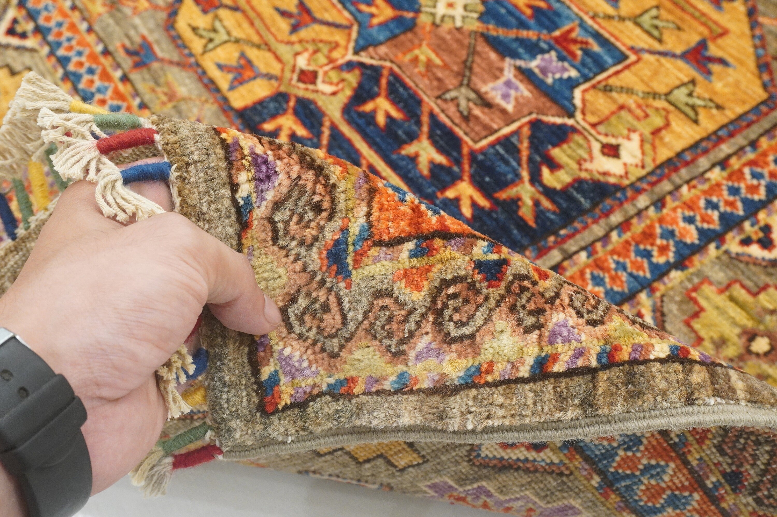 7x10 Taupe Gray Ersari Tribal Afghan Hand knotted Oriental rug - Yildiz Rugs