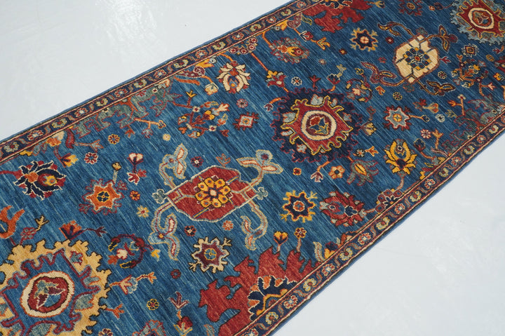 14 Ft Bidjar Dark Blue Afghan hand knotted Oriental Runner Rug - Yildiz Rugs