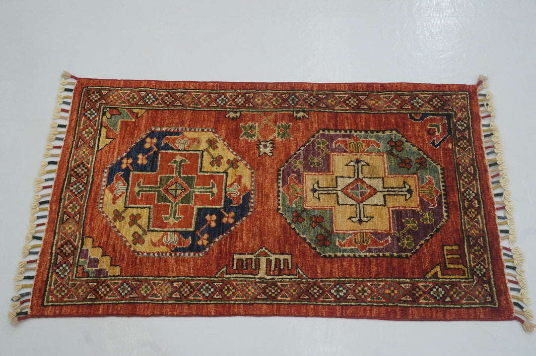 2x3 Red Ersari Afghan Hand knotted rug - Yildiz Rugs