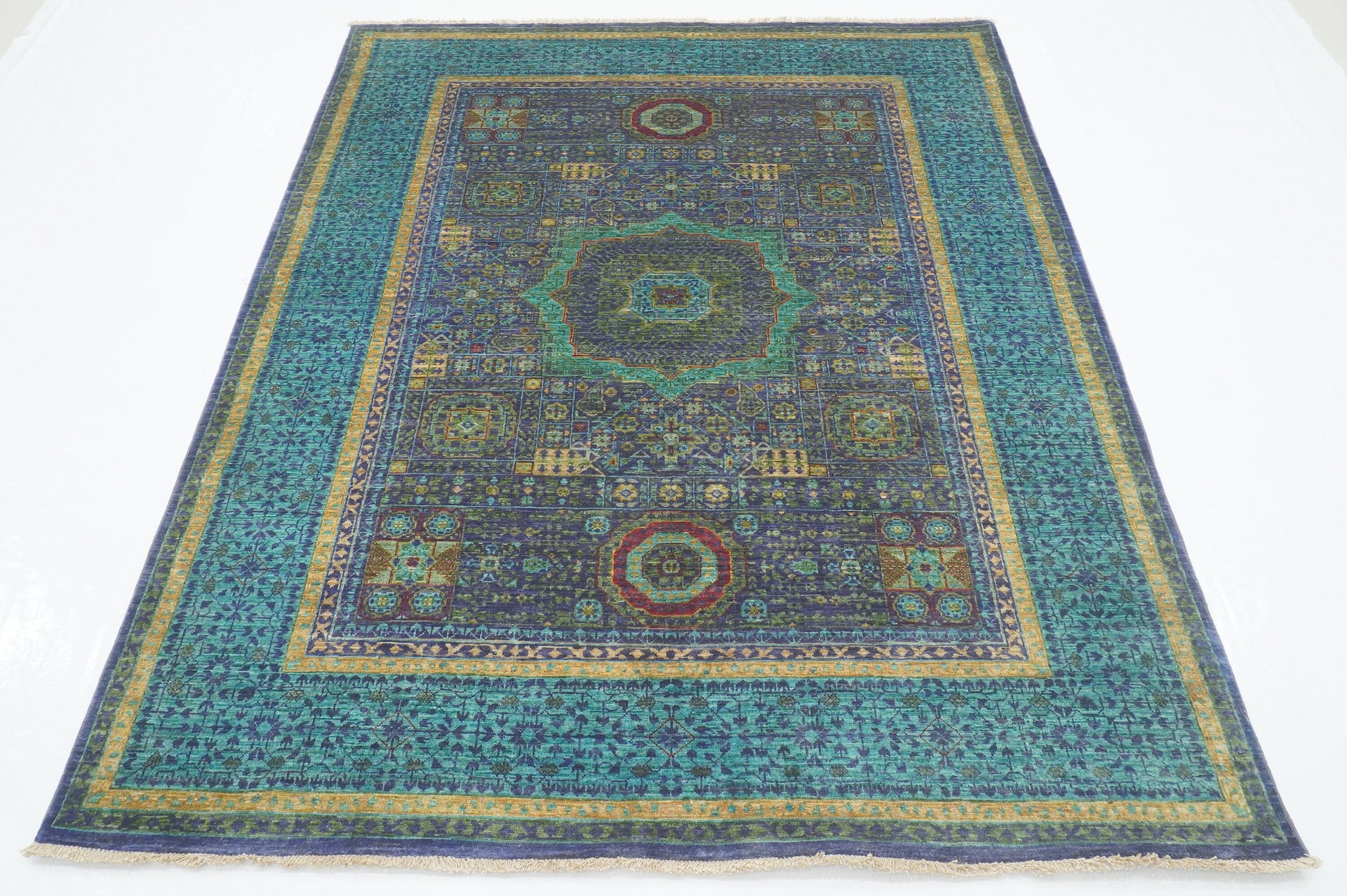 5x7 Ink Purple Mamluk Hand knotted Turkish Rug - Yildiz Rugs