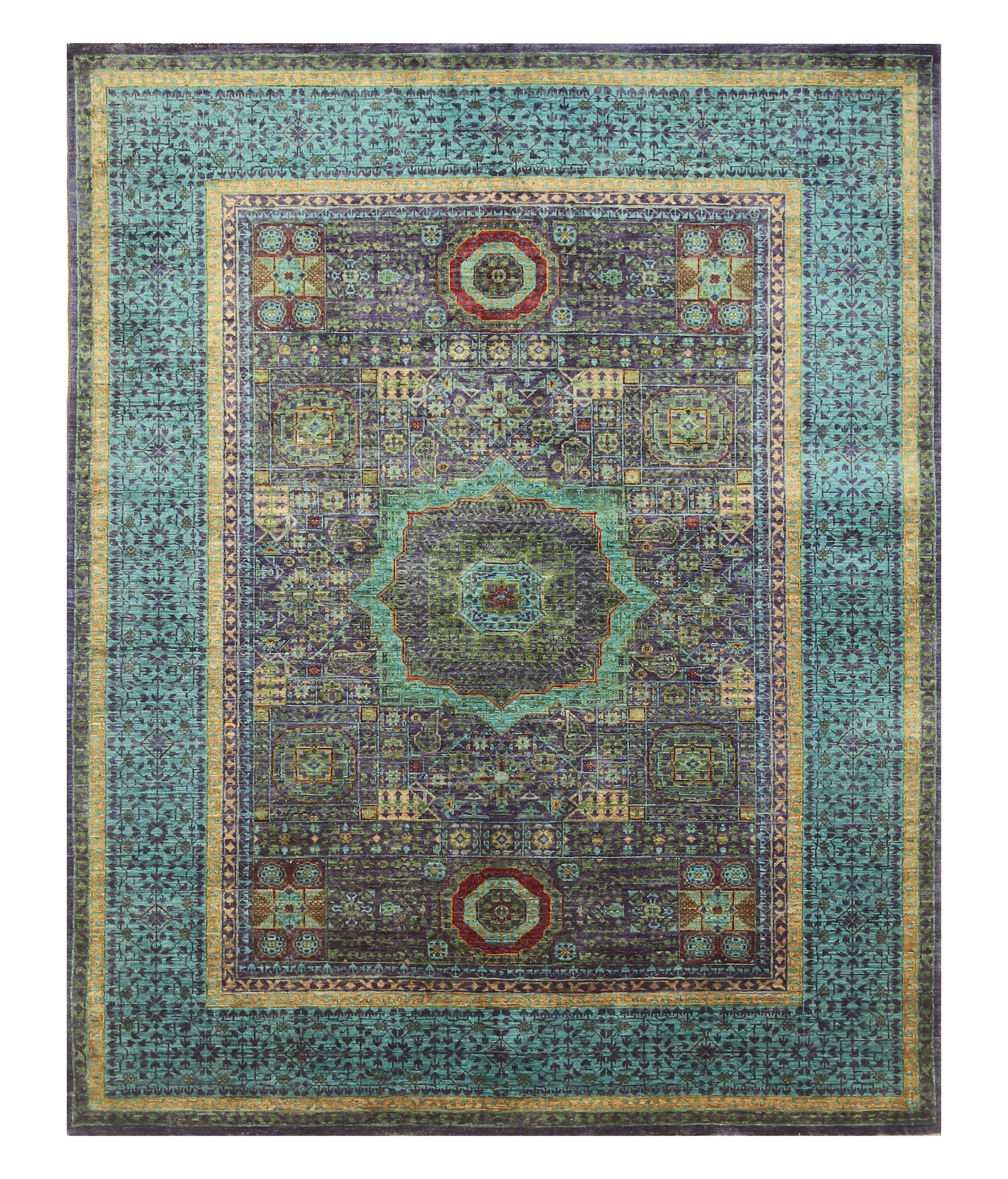 5x7 Ink Purple Mamluk Hand knotted Turkish Rug - Yildiz Rugs