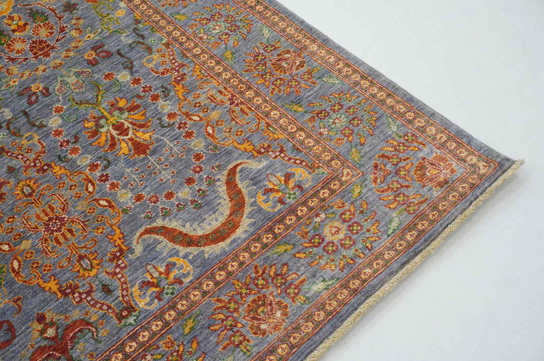 7x9 Turkish Hereke Gray Hand knotted Oriental Rug - Yildiz Rugs