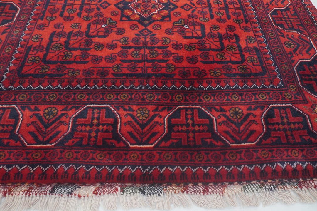 3x5 Red Khal Mohammadi Afghan hand knotted Wool Oriental Rug - Yildiz Rugs