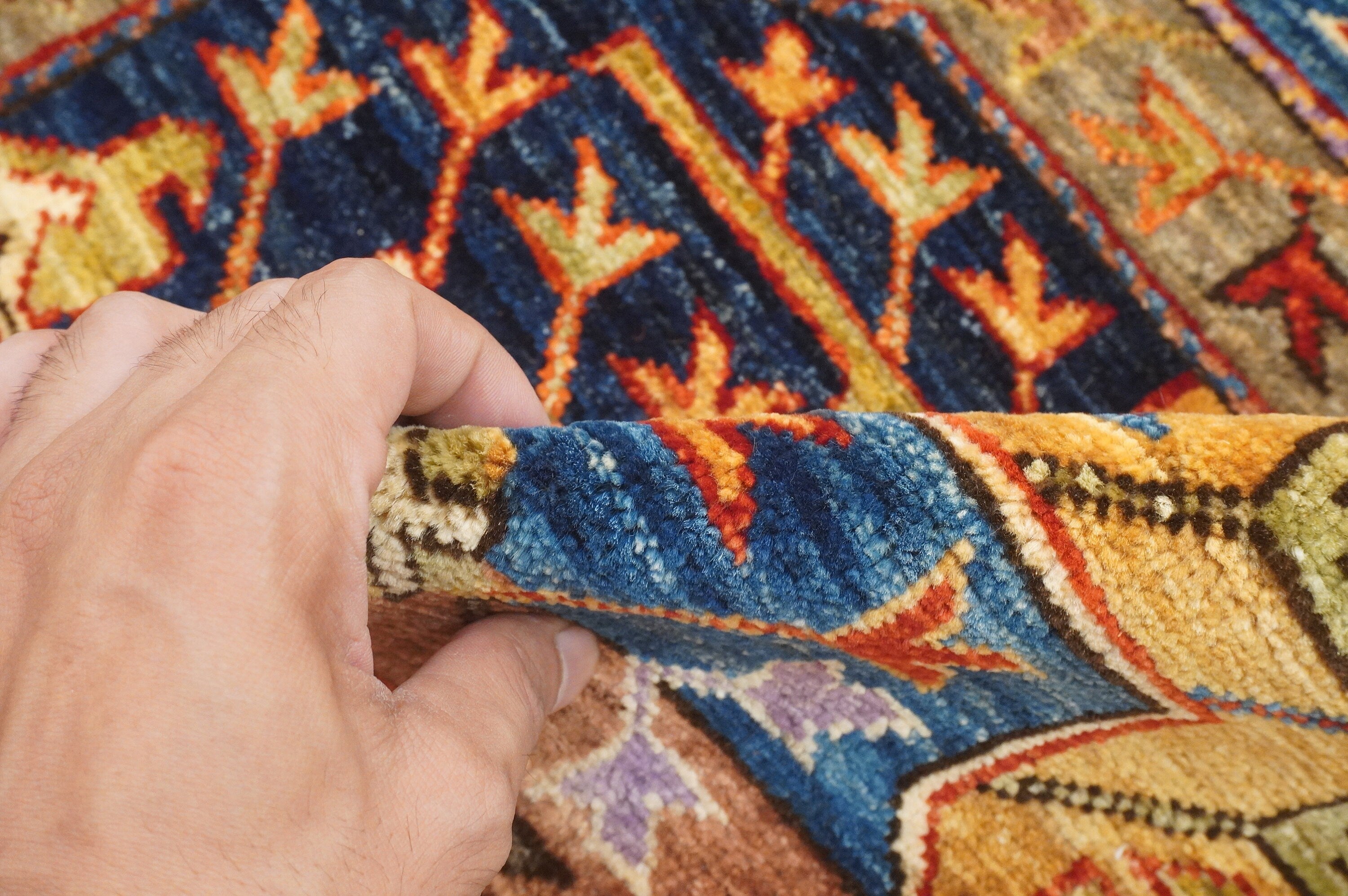 7x10 Taupe Gray Ersari Tribal Afghan Hand knotted Oriental rug - Yildiz Rugs