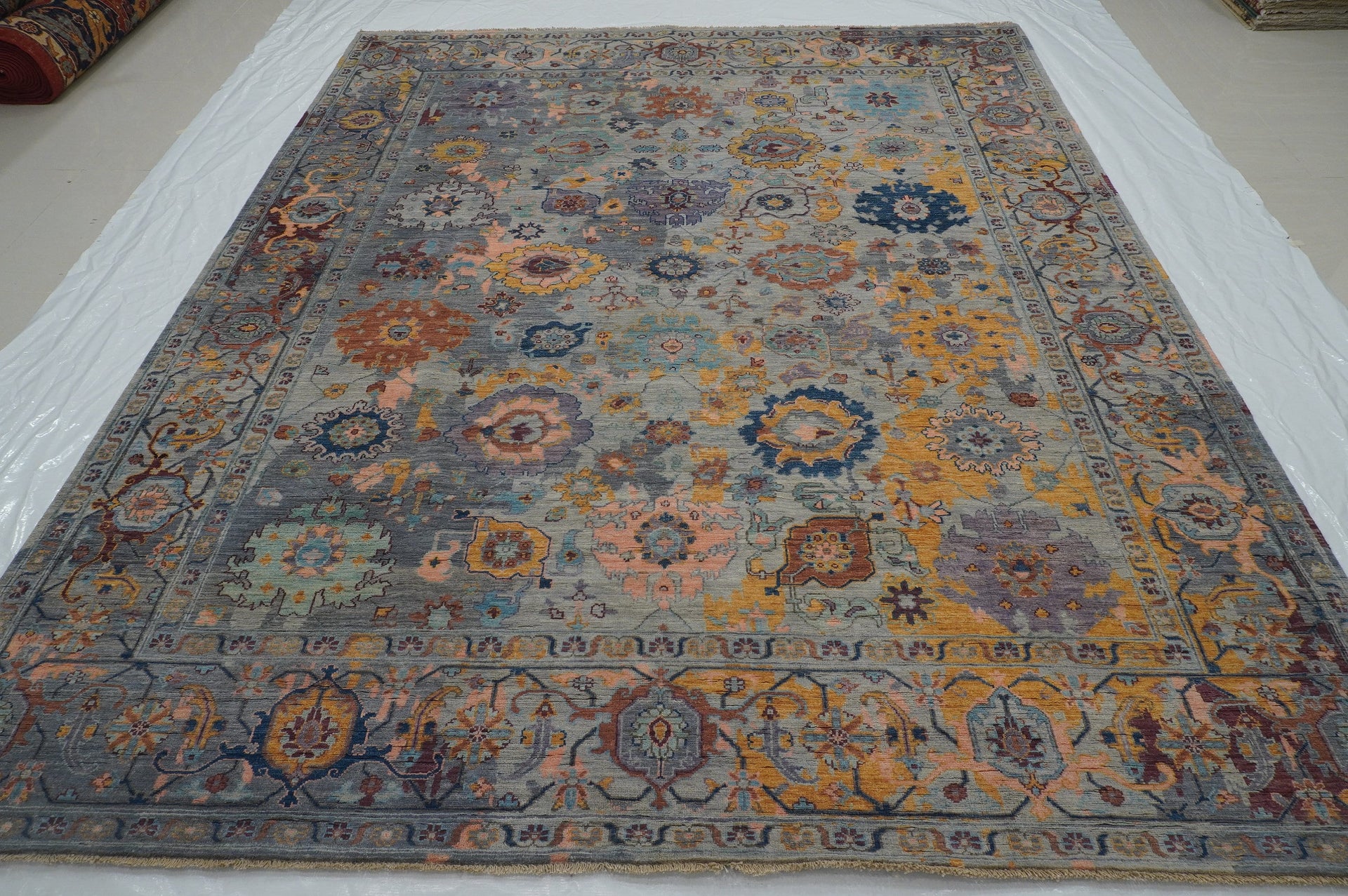 8x10 Modern Bidjar Gray Muted Colors Afghan Hand knotted Rug - Yildiz Rugs