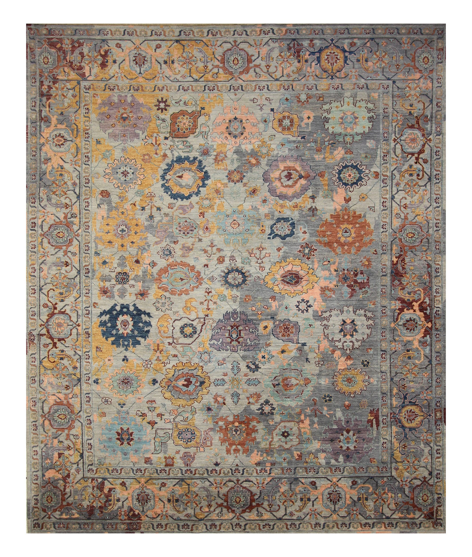 8x10 Modern Bidjar Gray Muted Colors Afghan Hand knotted Rug - Yildiz Rugs