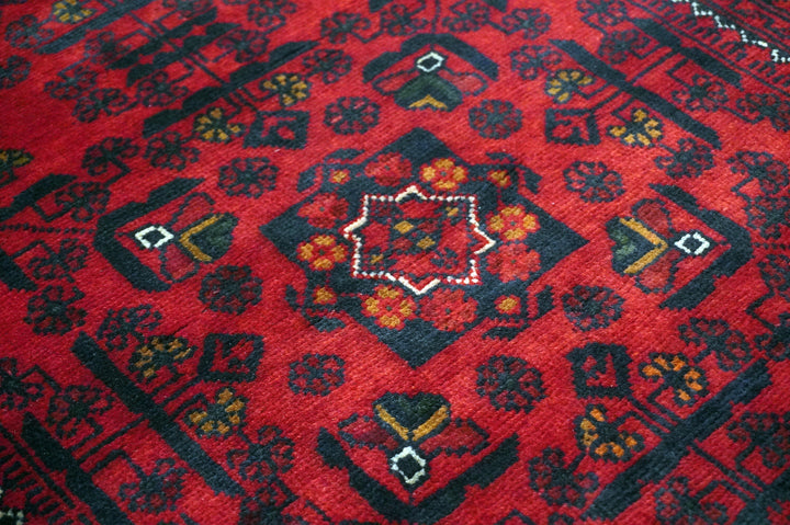 7 ft Deep Red Khal Mohammadi Afghan Hand knotted Tribal Runner Rug - Yildiz Rugs