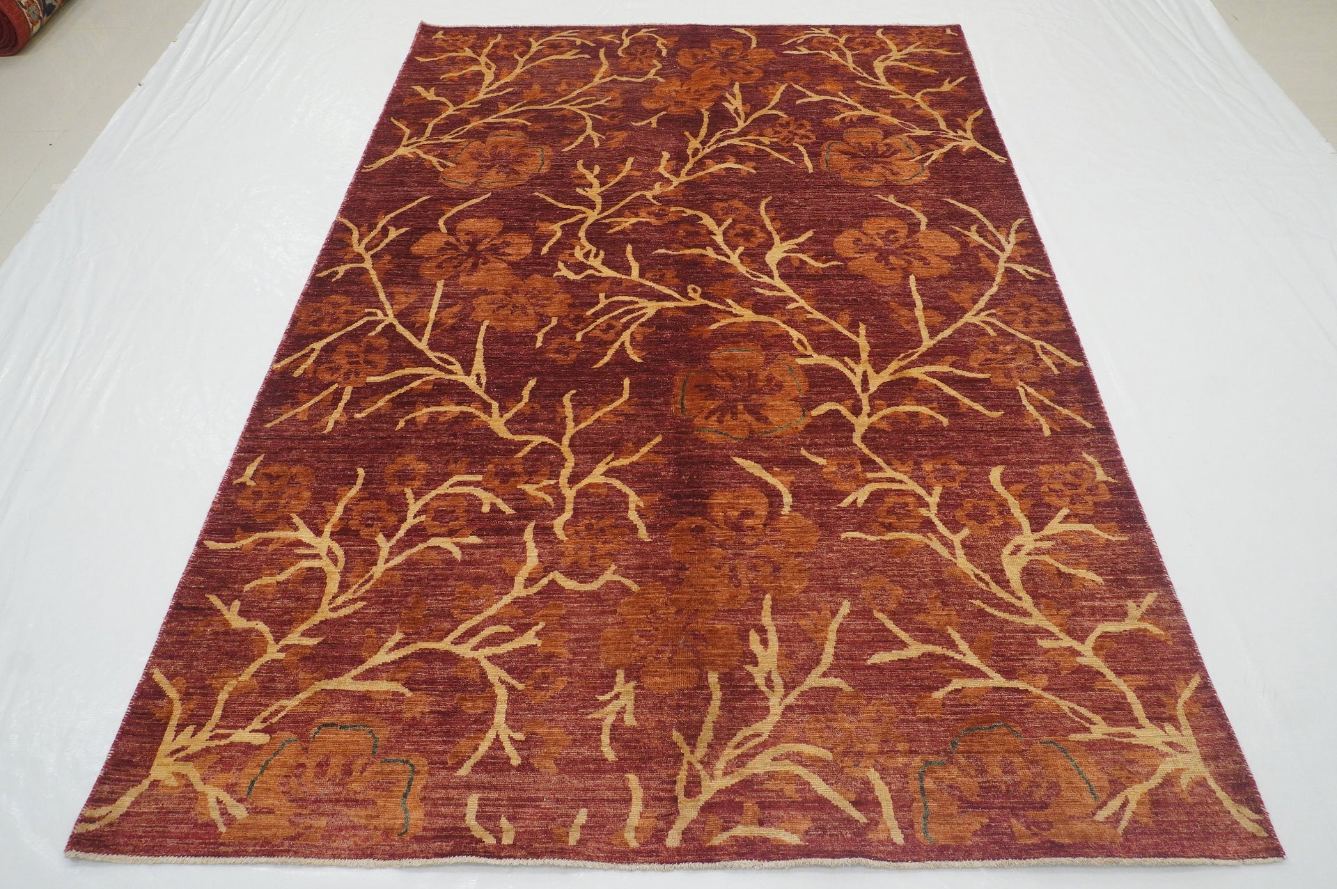 6x8 Red Floral Gabbeh Afghan Hand knotted Tribal Rug - Yildiz Rugs