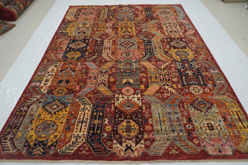 8x10 Red Baluch Afghan Tribal Samarkand Hand knotted Oriental Rug - Yildiz Rugs