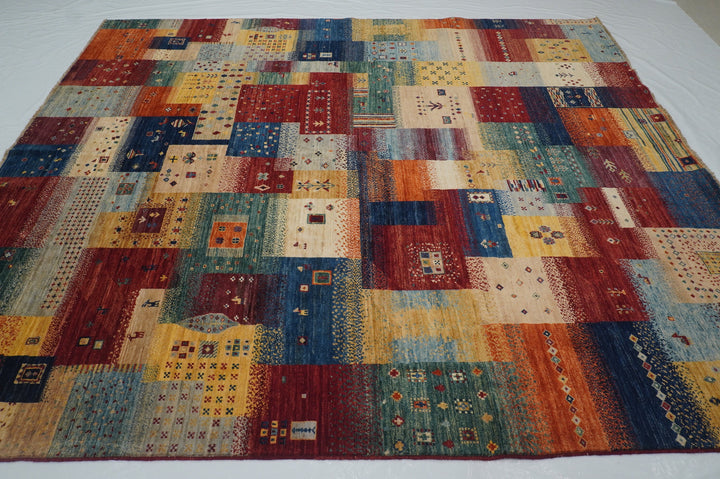 8x10 Tribal Gabbeh Multicolor Afghan Nomadic Hand knotted Rug - Yildiz Rugs