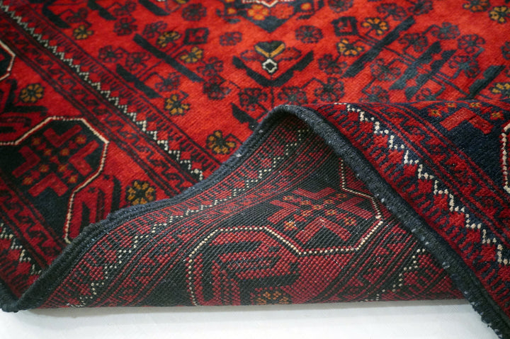 7 ft Deep Red Khal Mohammadi Afghan Hand knotted Tribal Runner Rug - Yildiz Rugs