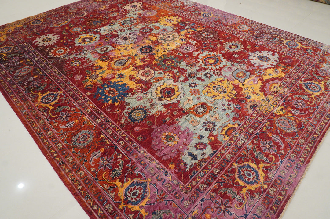 9x12 Modern Bidjar Red Afghan Hand knotted Oriental Rug - Yildiz Rugs