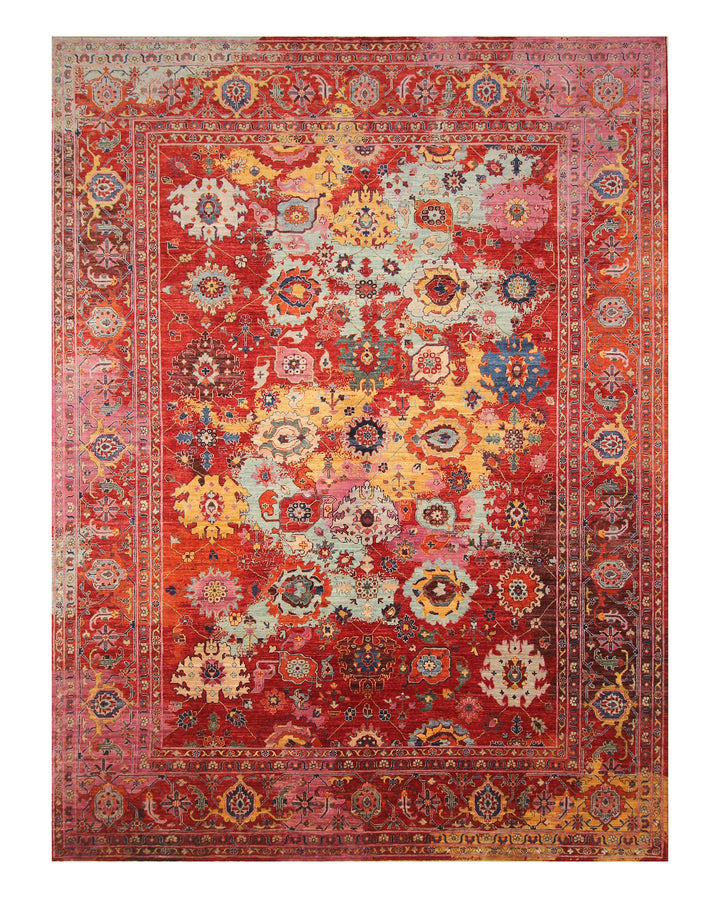 9x12 Modern Bidjar Red Afghan Hand knotted Oriental Rug - Yildiz Rugs