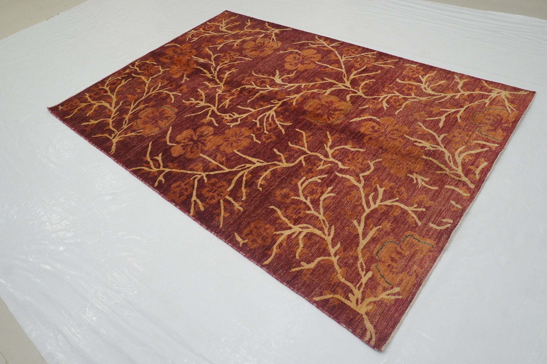 6x8 Red Floral Gabbeh Afghan Hand knotted Tribal Rug - Yildiz Rugs