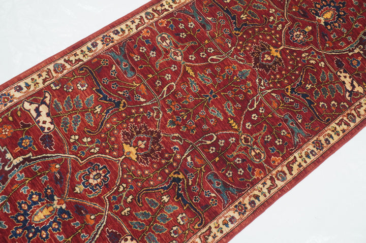 10 ft Bidjar Deep Red Afghan Hand knotted Wool Oriental Runner Rug - Yildiz Rugs