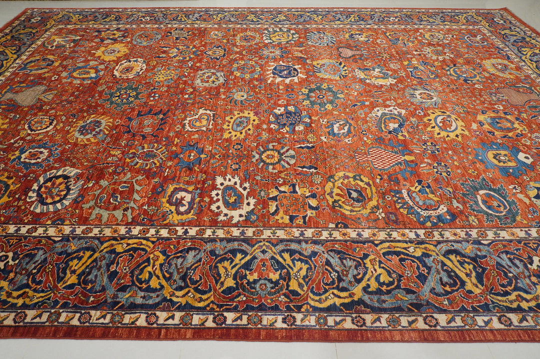 12x18 Red Bidjar Persian Style Hand knotted Large Oriental Rug - Yildiz Rugs