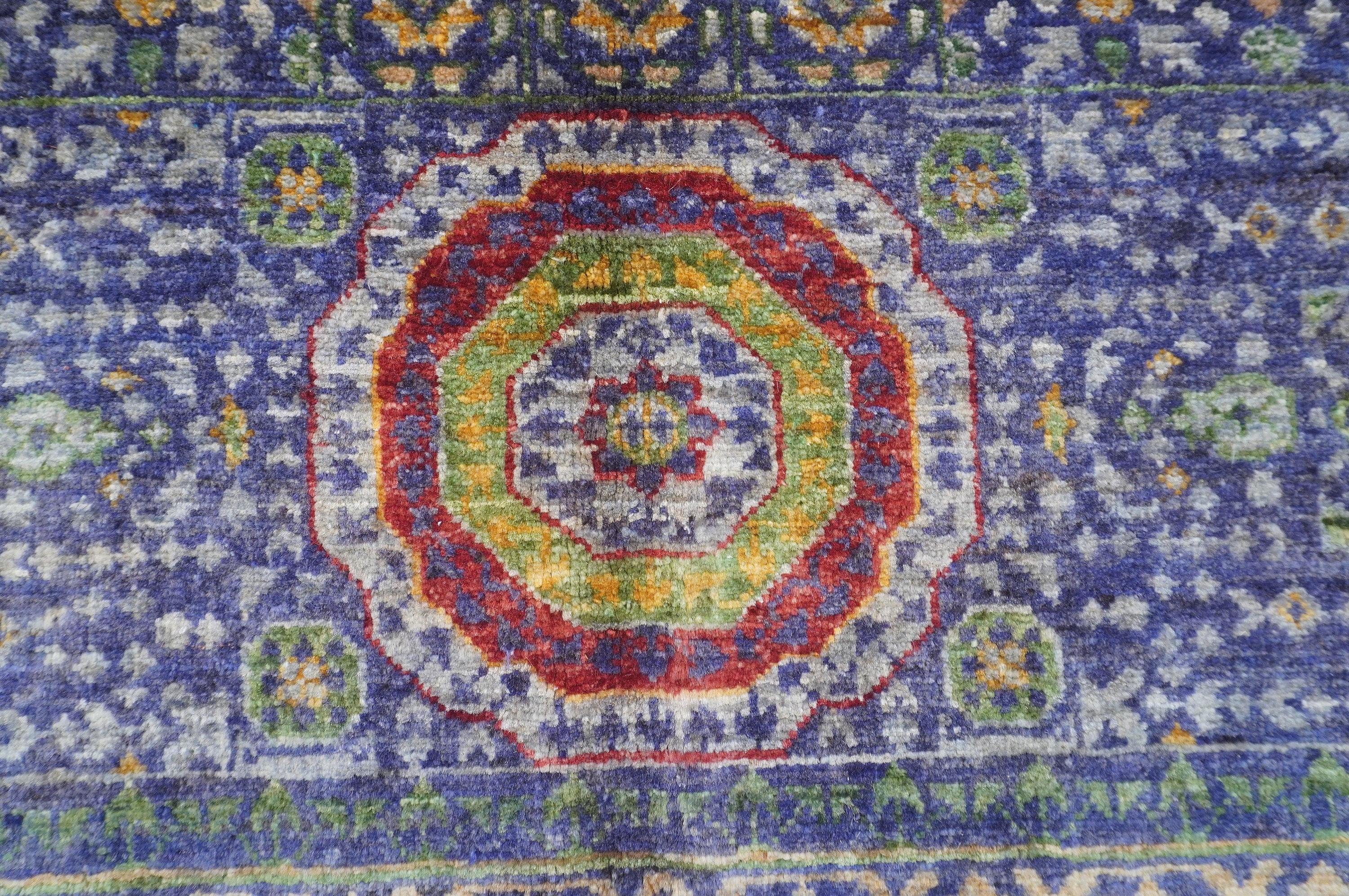 5x7 Turquoise Purple Mamluk Hand knotted Turkish Rug - Yildiz Rugs