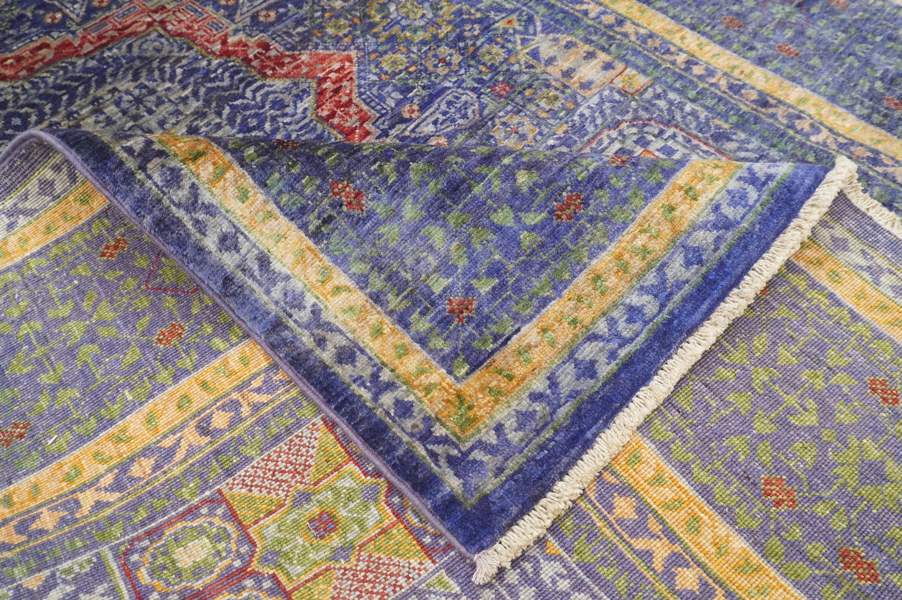 5x7 Turquoise Purple Mamluk Hand knotted Turkish Rug - Yildiz Rugs