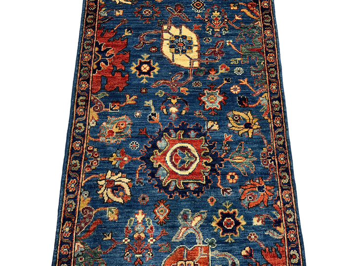 14 Ft Bidjar Dark Blue Afghan hand knotted Oriental Runner Rug - Yildiz Rugs