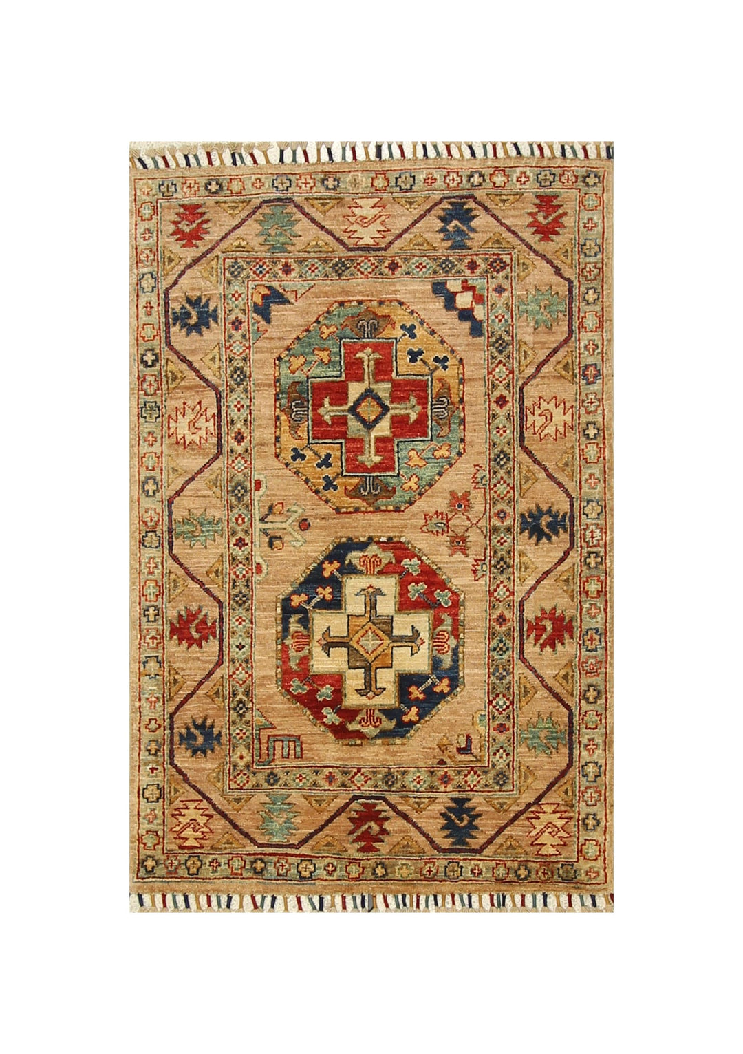 3x4 Beige Ersari Afghan Hand knotted Oriental Rug - Yildiz Rugs