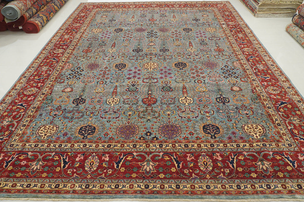 12x15 Oversize Blue Bidjar Afghan Hand Knotted Oriental Area Rug - Yildiz Rugs