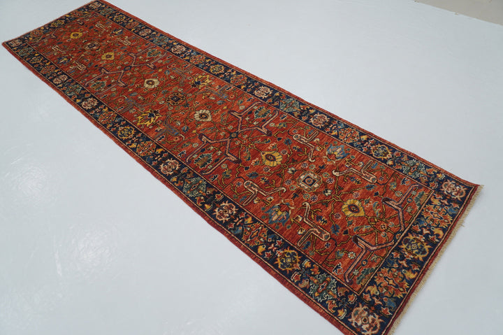 10 ft Rusty Red Bidjar Afghan Hand knotted Wool Oriental Runner Rug - Yildiz Rugs