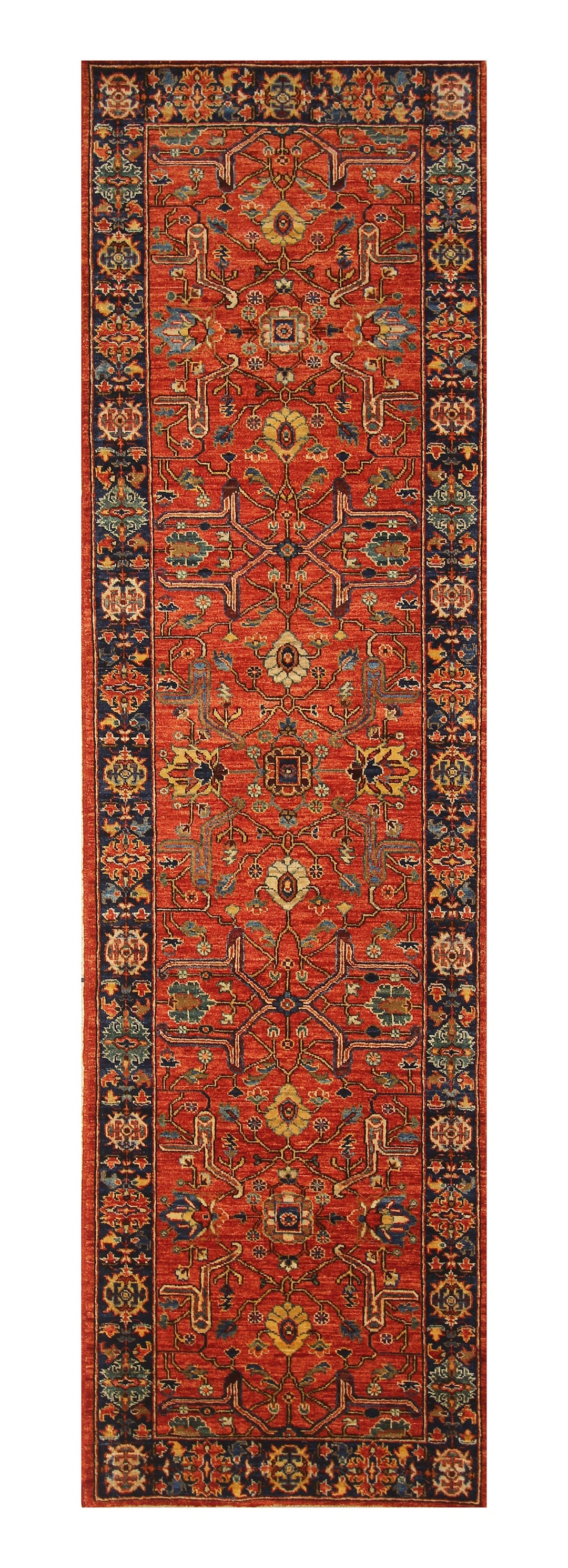 10 ft Rusty Red Bidjar Afghan Hand knotted Wool Oriental Runner Rug - Yildiz Rugs