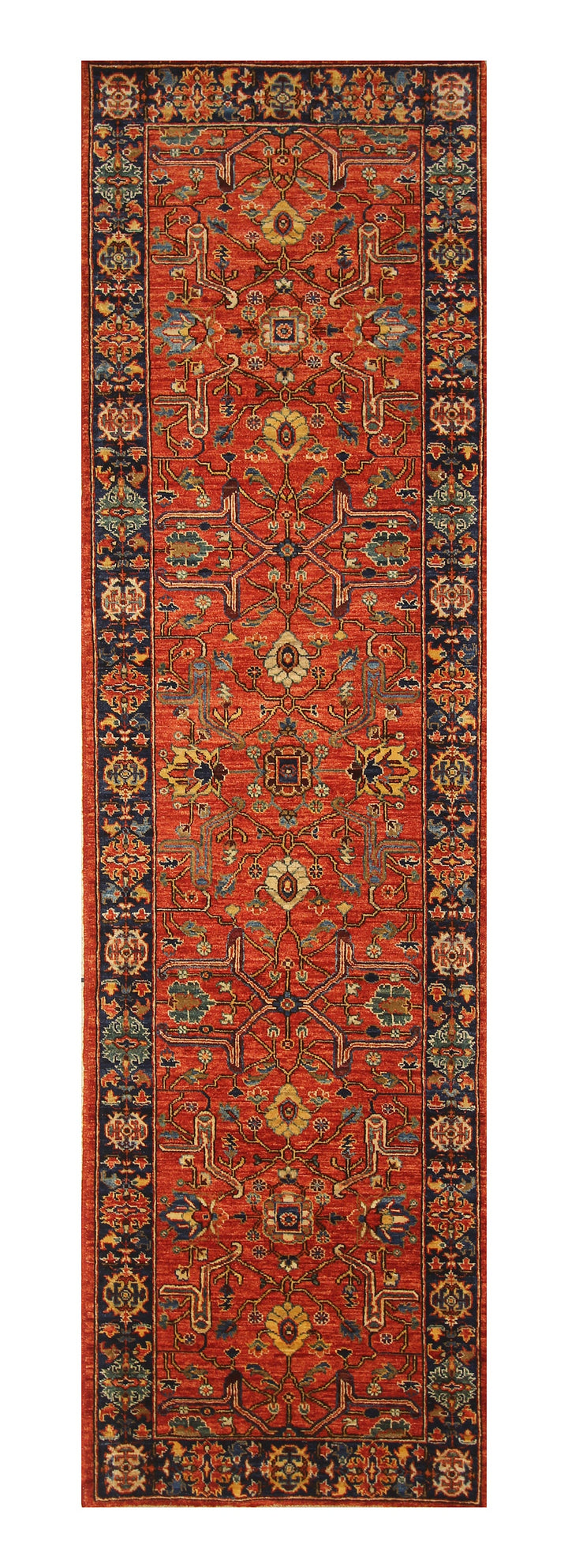 10 ft Rusty Red Bidjar Afghan Hand knotted Wool Oriental Runner Rug - Yildiz Rugs