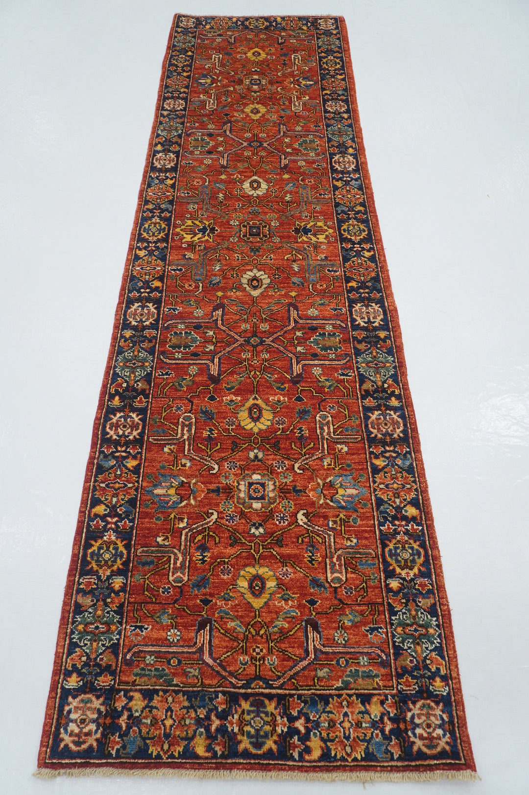 10 ft Rusty Red Bidjar Afghan Hand knotted Wool Oriental Runner Rug - Yildiz Rugs