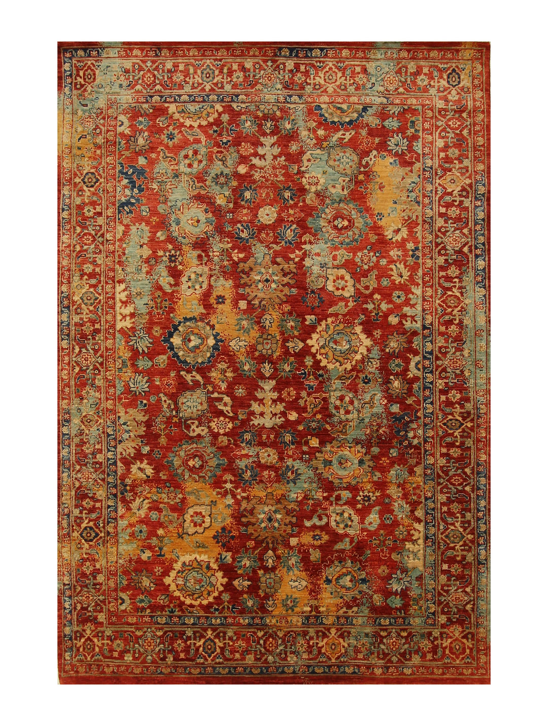 6x9 Red Bidjar Modern Afghan Hand knotted Oriental Area Rug - Yildiz Rugs