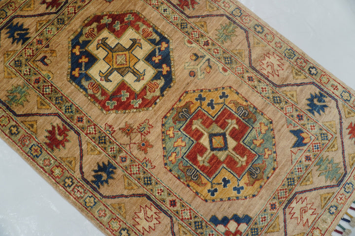 3x4 Beige Ersari Afghan Hand knotted Oriental Rug - Yildiz Rugs