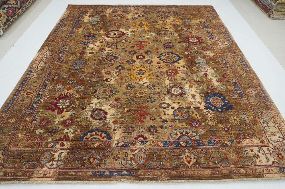 8x10 Brown Bidjar Modern Afghan Hand knotted Oriental Rug - Yildiz Rugs