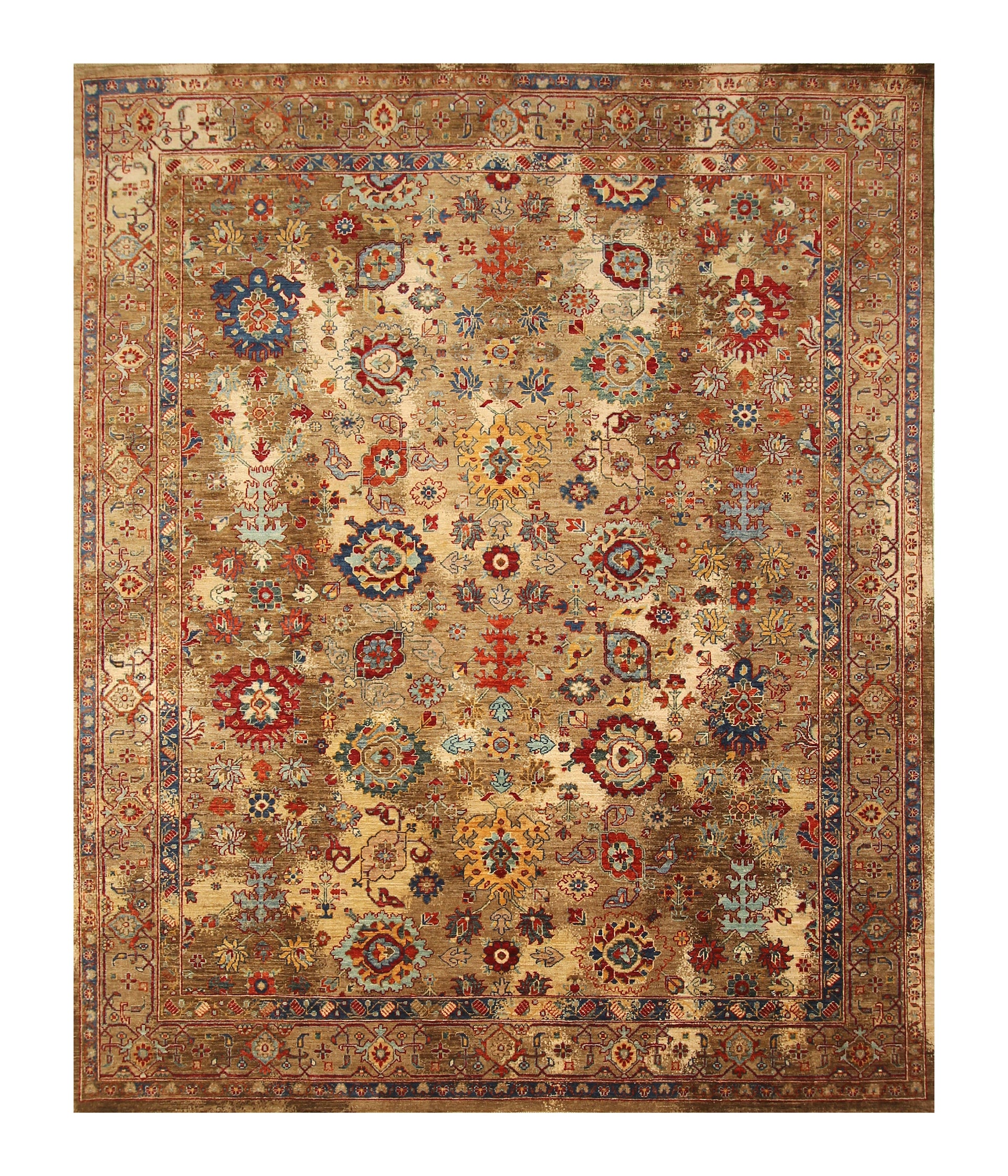 8x10 Brown Bidjar Modern Afghan Hand knotted Oriental Rug - Yildiz Rugs