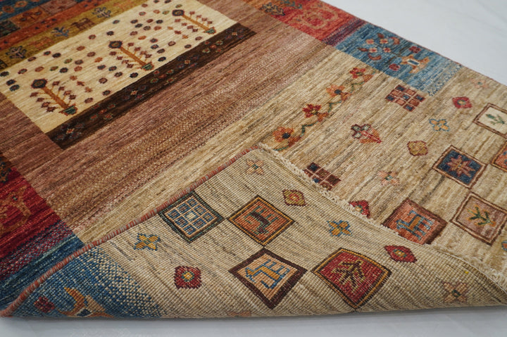 10 ft Brown Gabbeh Kashkuli Afghan Hand knotted runner rug - Yildiz Rugs