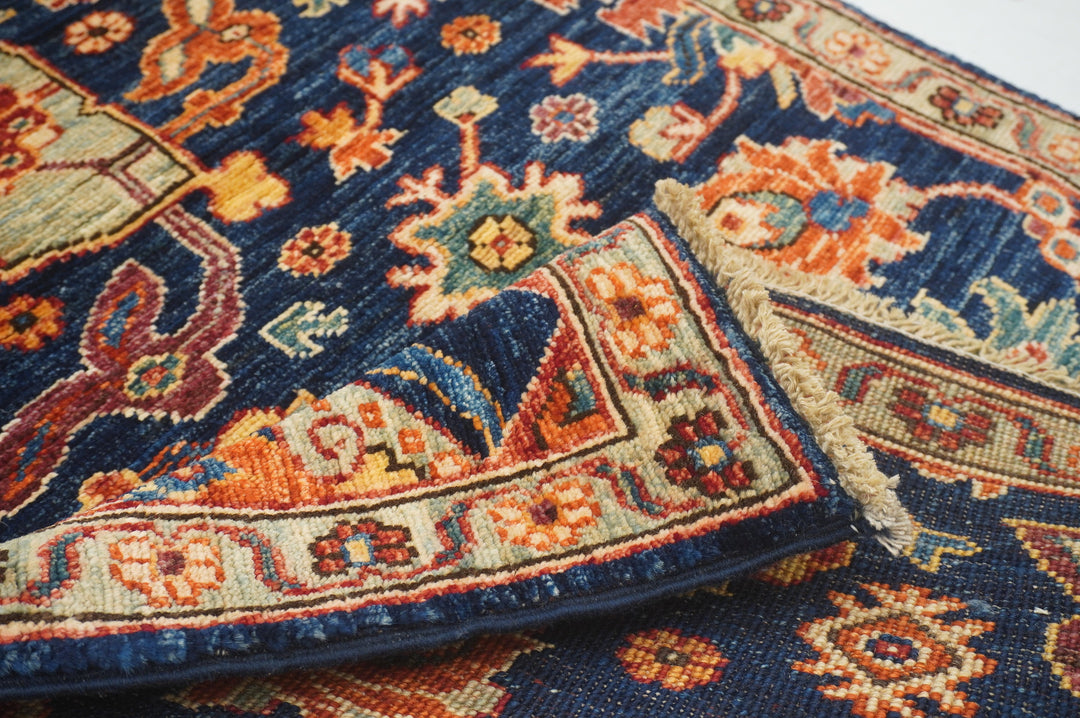 Sold 15 ft Navy Blue Bidjar Afghan Hand Knotted Oriental Long Runner Rug
