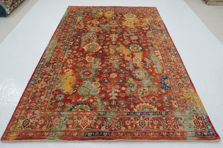 6x9 Red Bidjar Modern Afghan Hand knotted Oriental Area Rug - Yildiz Rugs