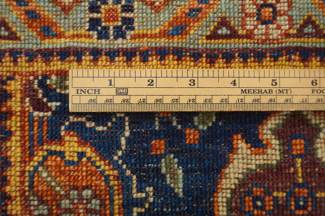 10 ft Bakhshaish Navy Blue Afghan Hand knotted Oriental Runner Rug