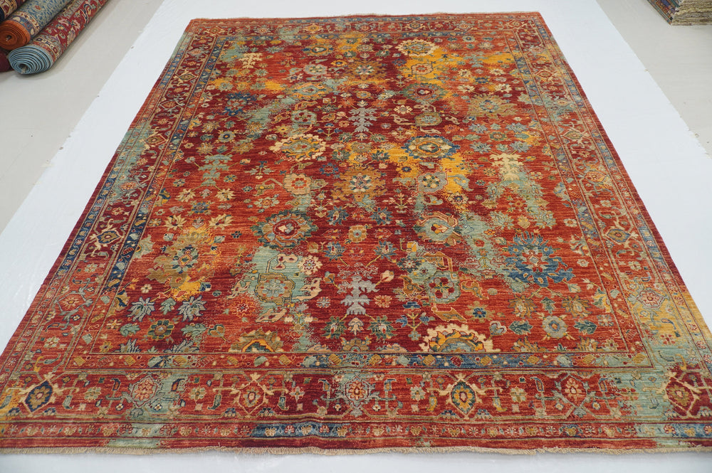 8x10 Red Modern Bidjar Oriental Afghan Hand knotted Rug - Yildiz Rugs