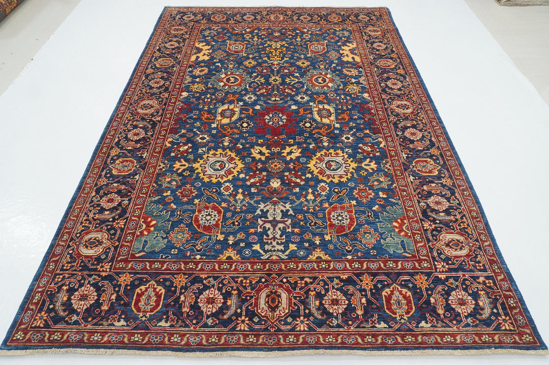 6x9 Bidjar Navy Blue Oriental Afghan Hand knotted Wool Rug - Yildiz Rugs