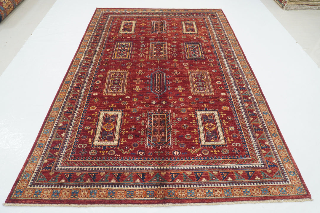 6x9 Red Afghan Baluch Hand knotted Oriental Rug - Yildiz Rugs