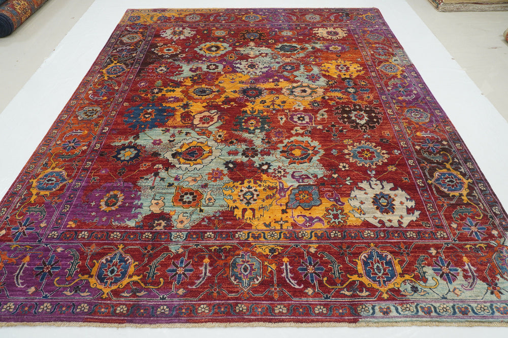 8x10 Red Modern Bidjar Oriental Afghan Hand knotted Rug - Yildiz Rugs