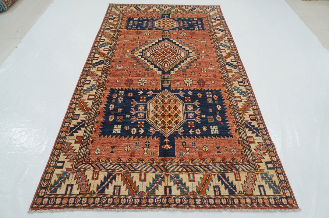 5x9 Rusty Red Vintage Shirvan Afghan Hand knotted Oriental rug
