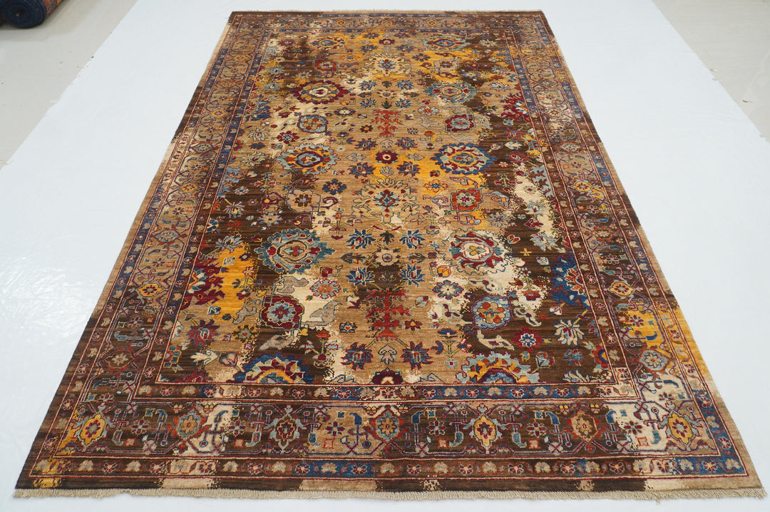 6x9 Brown Modern Bidjar Afghan Hand knotted Oriental Rug - Yildiz Rugs