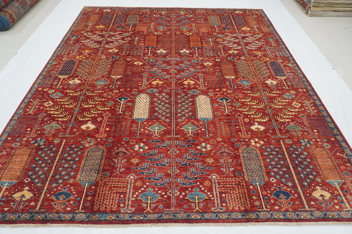 8'2 x 9'4 Red Bakhshaish Afghan Hand knotted Gabbeh Tree of Life tribal Rug - Yildiz Rugs