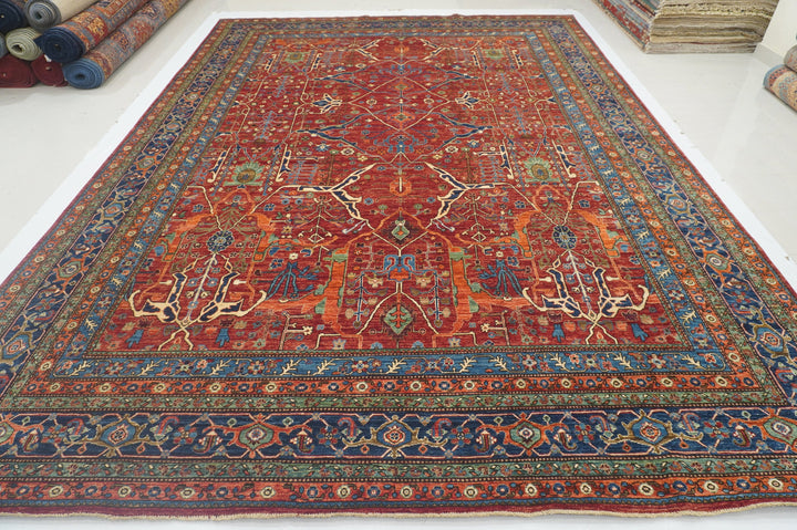 10x14 Red Bidjar Afghan Hand knotted Wool Oriental Rug