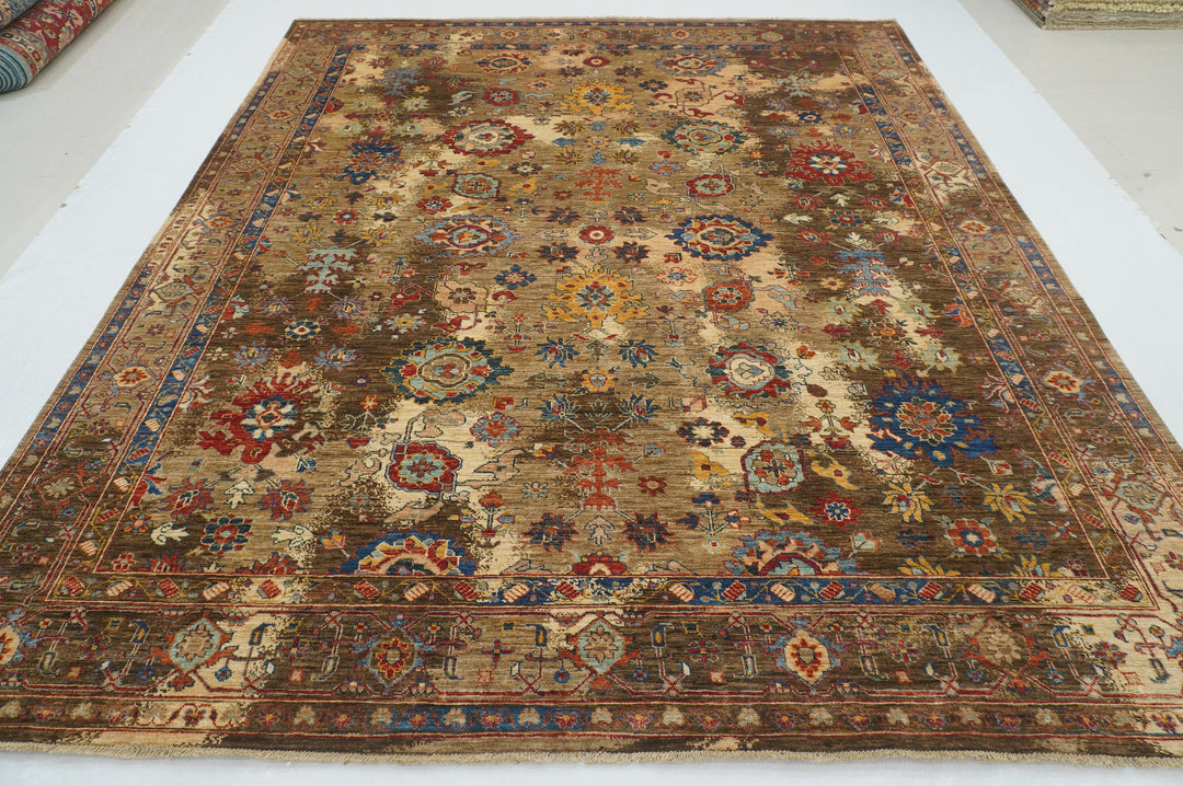 8x10 Brown Modern Bidjar Afghan Hand knotted Oriental Rug - Yildiz Rugs