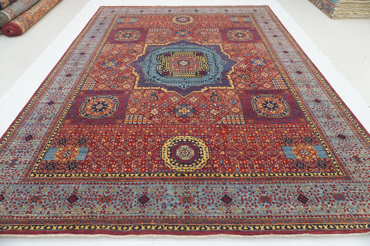 9x12 Deep Red Mamluk Turkish Super Quality Hand Knotted Medallion Rug - Yildiz Rugs