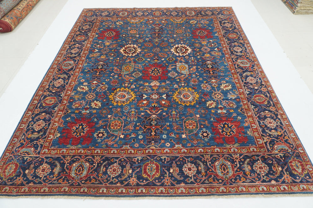 8x10 Dark Blue Bidjar Afghan Hand knotted Oriental Rug - Yildiz Rugs